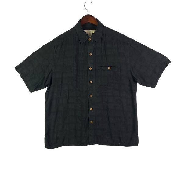 ISLAND REPUBLIC Black Casual Dress Button Front Shirt Men’s Size L - Picture 1 of 10